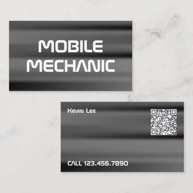 Carte De Visite Mécanique mobile QR personnalisé (Devant / Derrière)