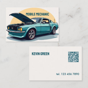 Carte De Visite Mécanique mobile QR personnalisé