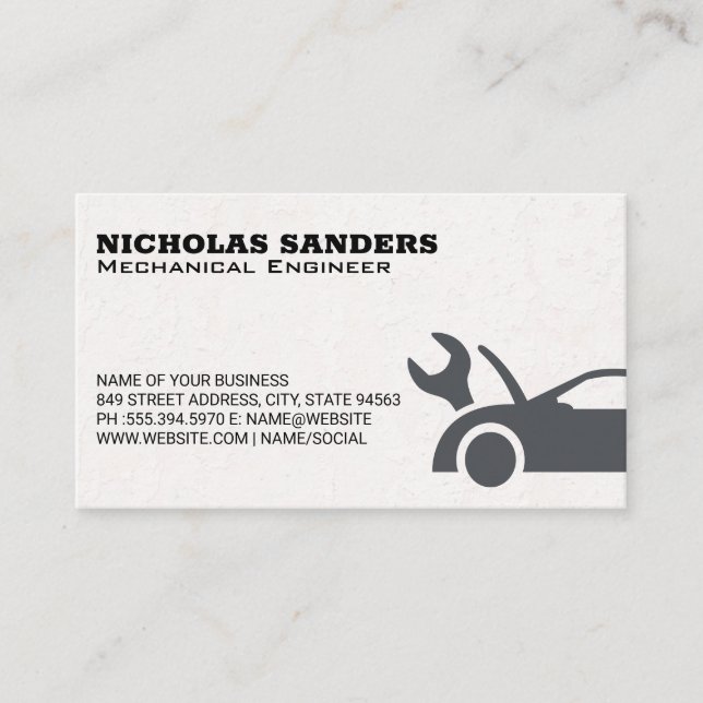 Carte De Visite Mécanique | Service de voiture (Devant)