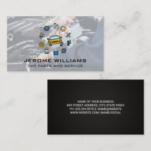 Carte De Visite Mécanique sur moteur avec clé