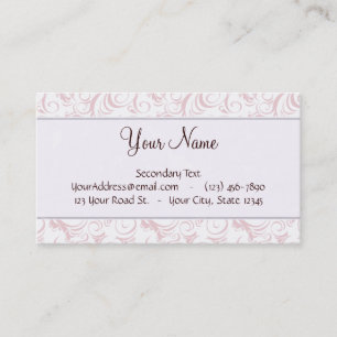 Carte De Visite Mèches et rayures florales roses avec le