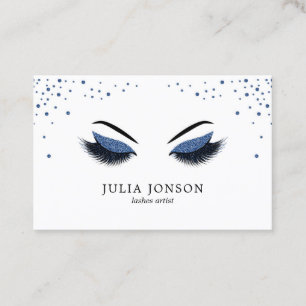 Carte De Visite Mèches modernes avec le maquilleur bleu-foncé de