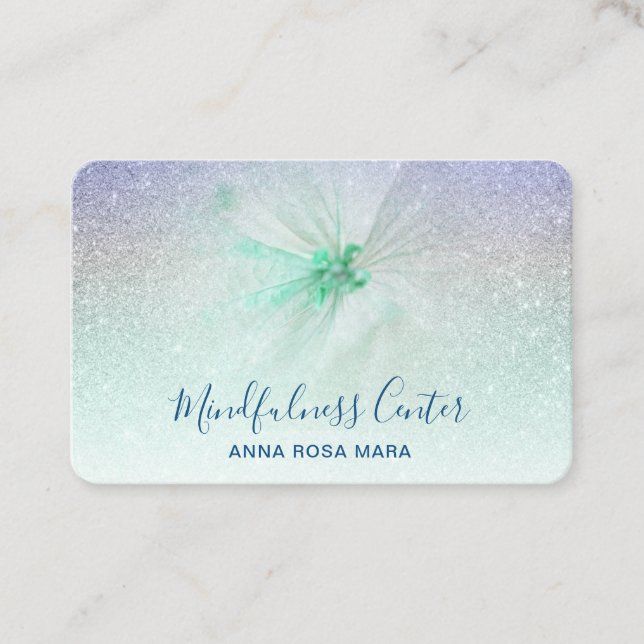 Carte De Visite *~* Médaille de Parties scintillant QR Reiki Yoga  (Devant)