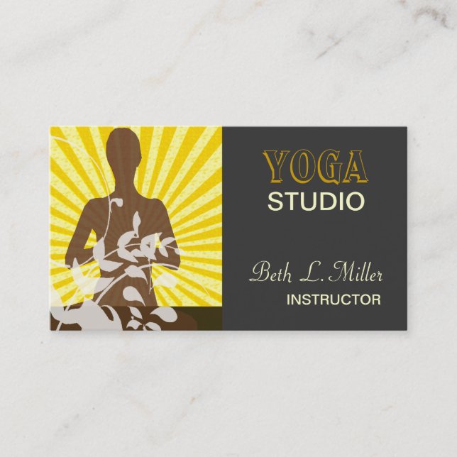 Carte De Visite Médaille Florale N Sunrise Yoga Pilates (Devant)