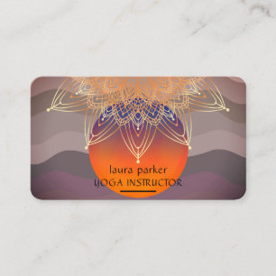 Carte De Visite Médaille Mandala Yoga Lotus Boho Vintage