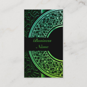 Carte de visite médaille verte chic 4