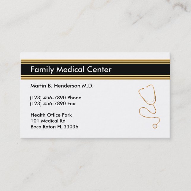 Carte De Visite Médecin de famille (Devant)
