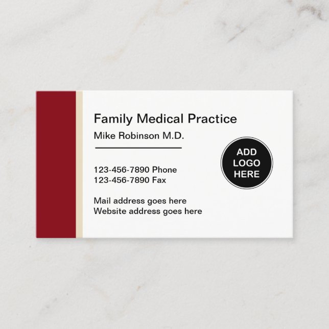 Carte De Visite Médecin de famille Médicale (Devant)