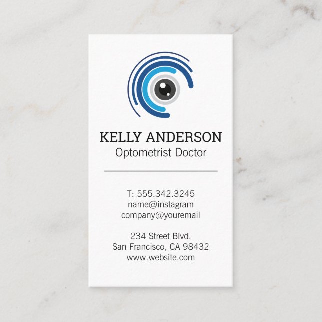 Carte De Visite Médecin de famille | Pratique MD | Logo d'optométr (Devant)