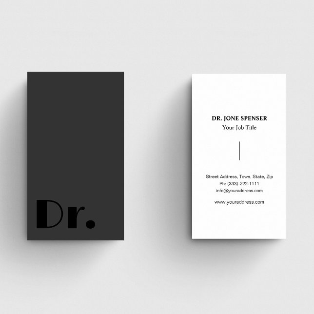 Carte De Visite Médecin Médicale noir et gris Médecin Santé (Créateur téléchargé)