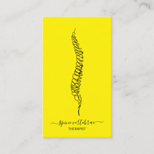Carte De Visite médecin orthopédique vertèbres jaune
