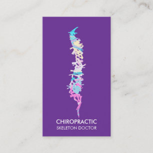 Carte De Visite Médecin orthopédique vertèbres vertébrales violet