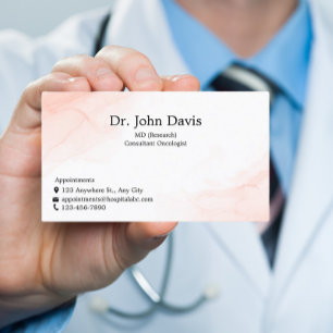 Carte De Visite Médecin professionnel Blush Pink Personnalisé