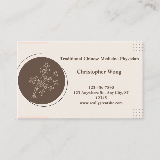 Carte De Visite Médecine traditionnelle chinoise Médecin (Devant)