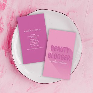 Carte De Visite Médias pourpres roses de Social de Blogger de