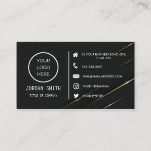 Carte De Visite Médias sociaux en noir et blanc