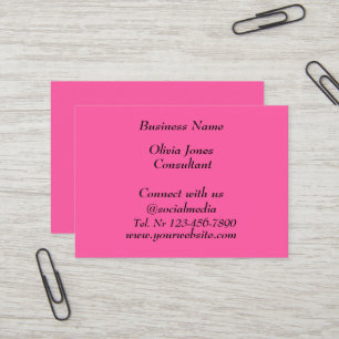 Carte De Visite Médias sociaux Neon moderne Neon rose tendance