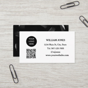 Carte De Visite Médias sociaux QR Code Scannable Black Luxe