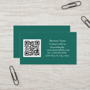 Carte De Visite Médias sociaux QR Code scanner Emerald Green