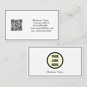 Carte De Visite Médias sociaux QR Code scanner noir professionnel