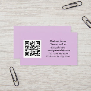 Carte De Visite Médias sociaux QR Code scanner violet Lilac