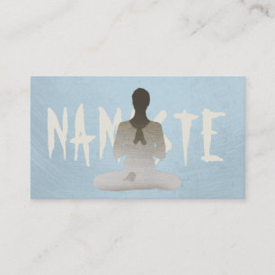 Carte De Visite Médiation bleue et yoga de menthe simple de plaine