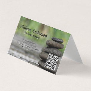 Carte De Visite Médiation   Roches empilées   Code QR