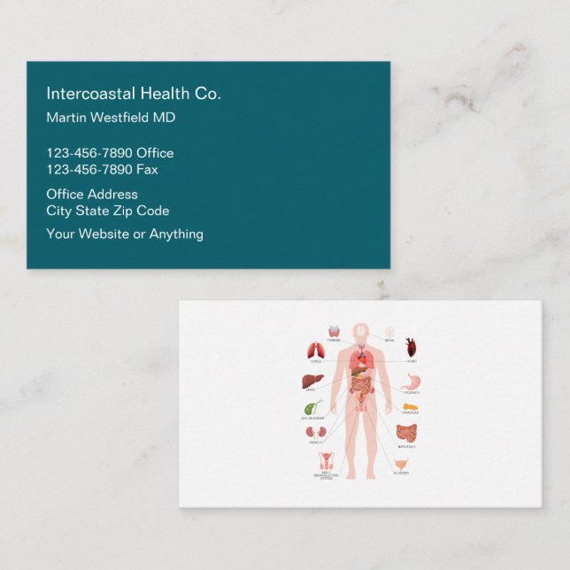 Carte De Visite Medical Doctor Office Business Cards (Devant / Derrière)