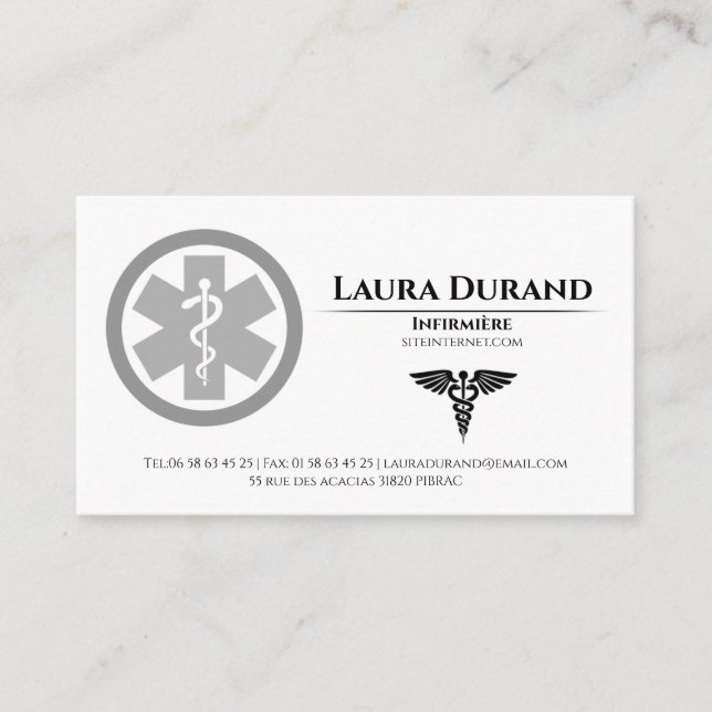 Carte De Visite Medical Nurse Business Cards (Devant)