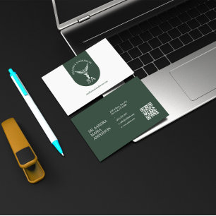 Carte de visite médicale vert foncé minimaliste av