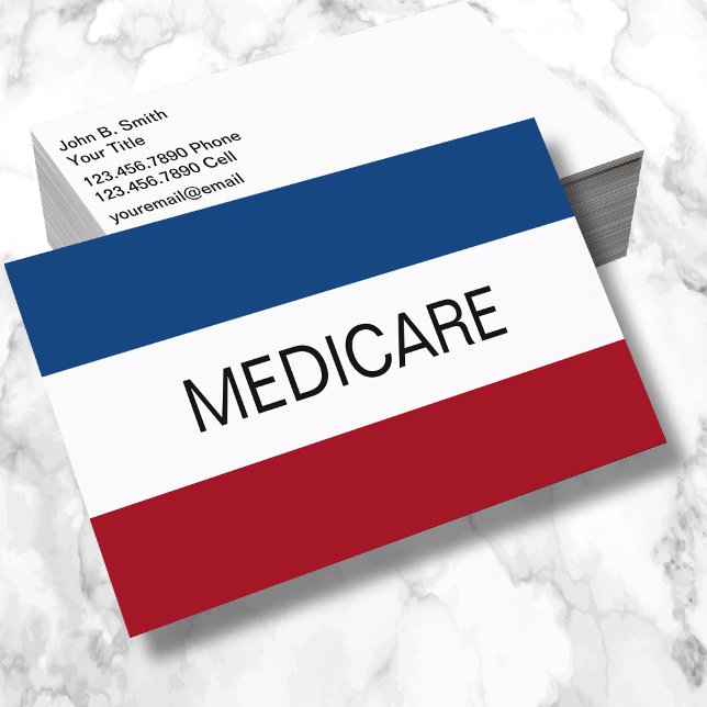 Carte De Visite Medicare Insurance Agent Simple (Créateur téléchargé)