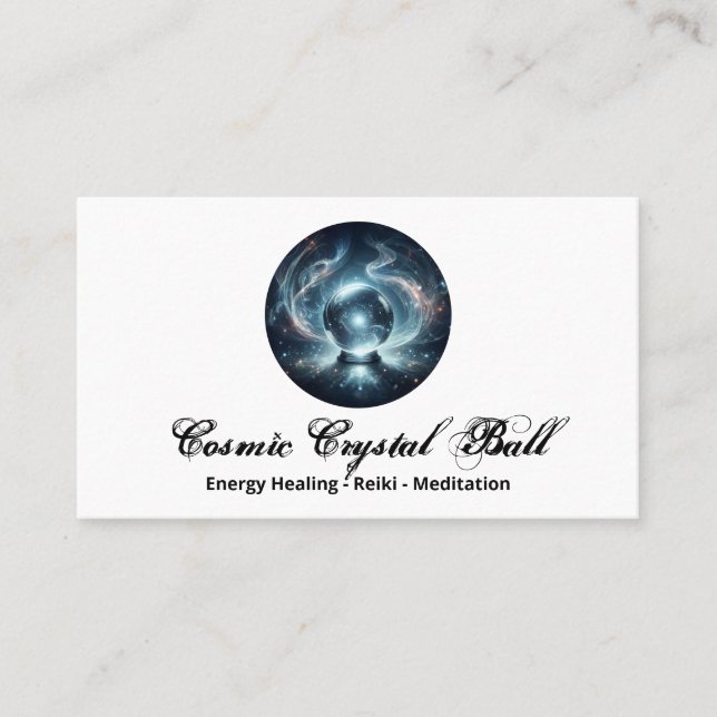 Carte De Visite Méditation de boule de cristal Energy Reiki (Devant)