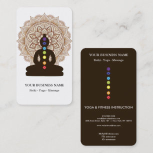 Carte De Visite Méditation de guérison par les chakras homme en po