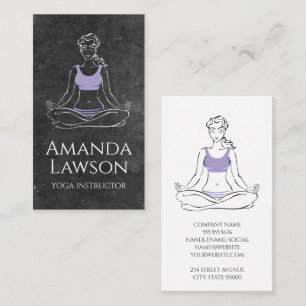 Carte De Visite Méditation de la femme Yoga   Ardoise