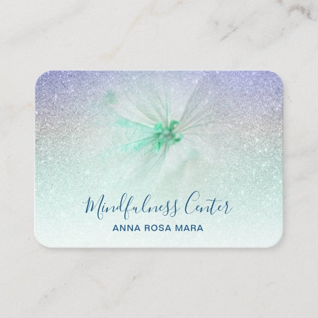 Carte De Visite *~* Méditation de la Parties scintillant de Yoga Q (Devant)