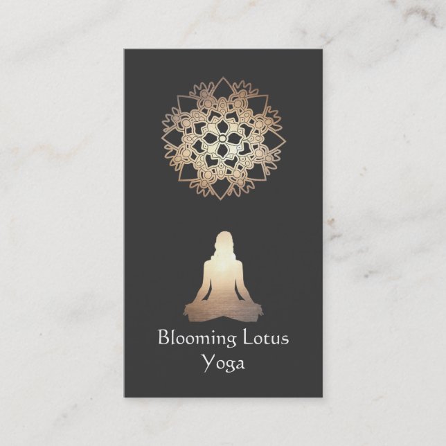 Carte De Visite Méditation de l'enseignant de Yoga Pose Or Lotus (Devant)