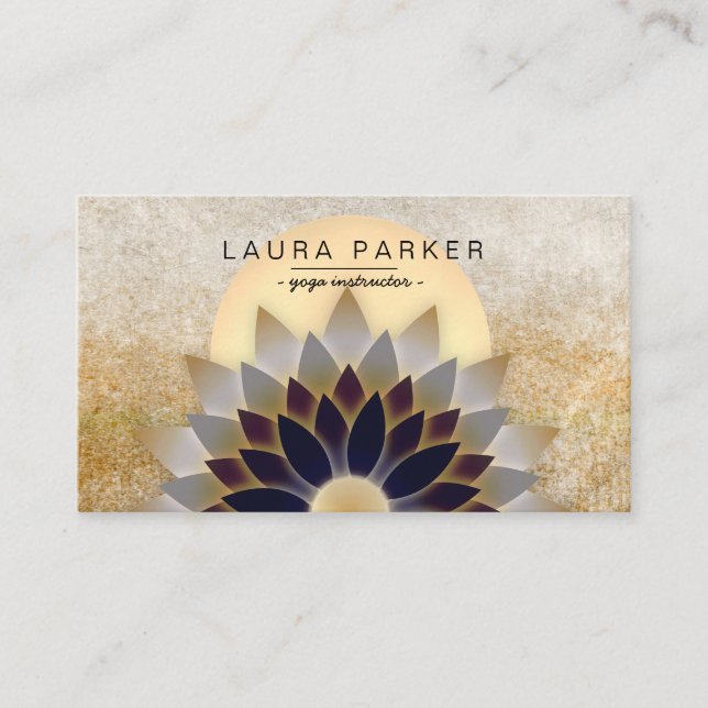 Carte De Visite Méditation de l'instructeur de Yoga Fleur de Lotus (Devant)