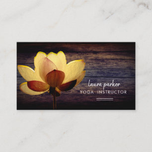 Carte De Visite Méditation de l'instructeur de Yoga Lotus Bois Vin