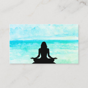 Carte De Visite Méditation de Mindfulness de plage d'océan de yoga