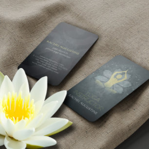 Carte De Visite Méditation de Yoga à huile d'or Poche & Mandala Fl