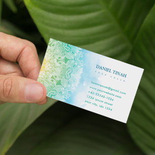 Carte De Visite Méditation de Yoga Mandala Yoga à l'aquarelle de D