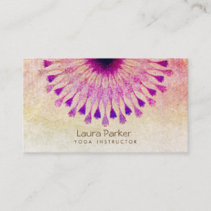 Carte De Visite Méditation d'instructeur de yoga de fleur de Lotu
