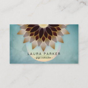 Carte De Visite Méditation d'instructeur de yoga de fleur de Lotus