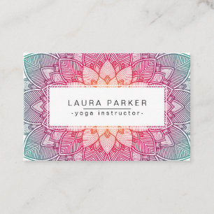 Carte De Visite Méditation d'instructeur de yoga de mandala de