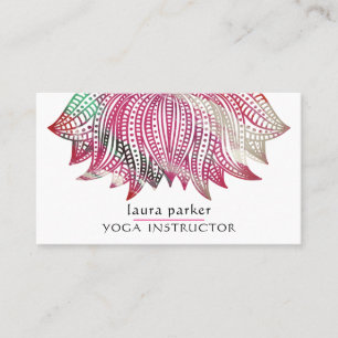 Carte De Visite Méditation du formateur de Yoga Lotus Mandala rose