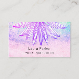 Carte De Visite Méditation Florale Lotus Yoga Purple Holistic