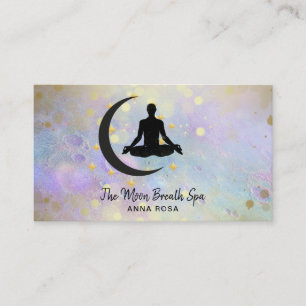 Carte De Visite *~* Méditation Gold Man + Moon Yoga Mindfult