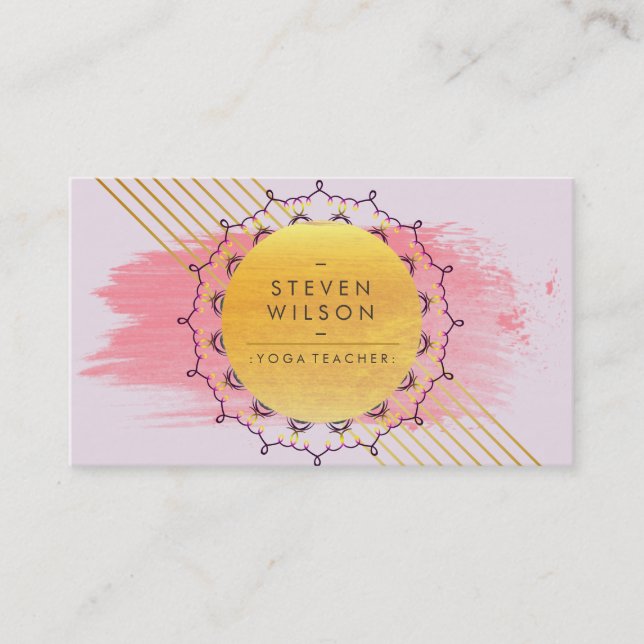 Carte De Visite Méditation Mandala de Yoga Enseignant Massage holi (Devant)