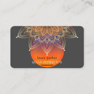 Carte De Visite Méditation Mandala Yoga Guérison Lotus Boho
