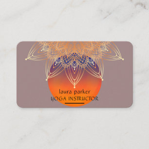 Carte De Visite Méditation Mandala Yoga Lotus Boho Vintage